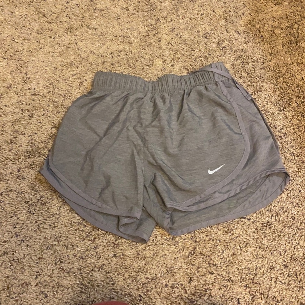 Gray nike dri fit running shorts
